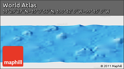 Shaded Relief Panoramic Map of the Area around 14° 46' 42" N, 100° 13' 29" W