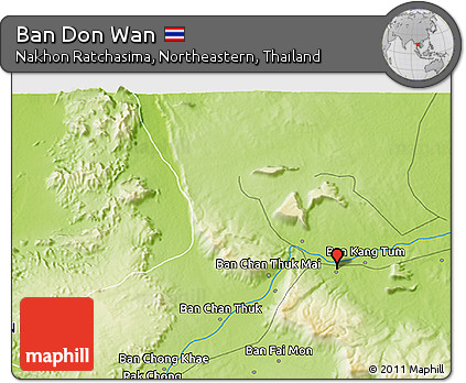 Physical 3D Map of Ban Don Wan