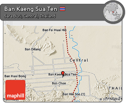 Shaded Relief 3D Map of Ban Kaeng Sua Ten