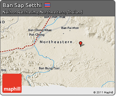 Shaded Relief 3D Map of Ban Sap Setthi