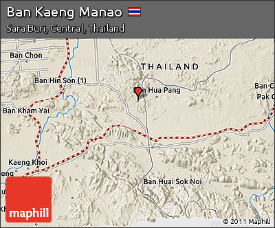 Shaded Relief 3D Map of Ban Kaeng Manao