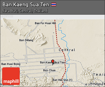 Shaded Relief 3D Map of Ban Kaeng Sua Ten