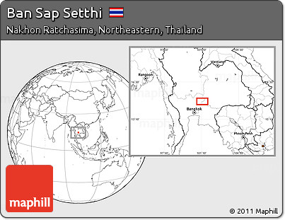 Blank Location Map of Ban Sap Setthi