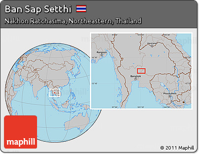 Gray Location Map of Ban Sap Setthi