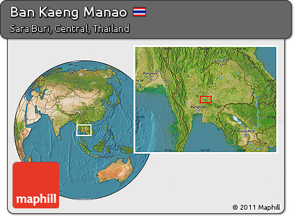 Satellite Location Map of Ban Kaeng Manao