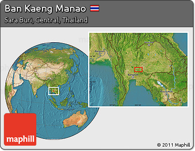 Satellite Location Map of Ban Kaeng Manao