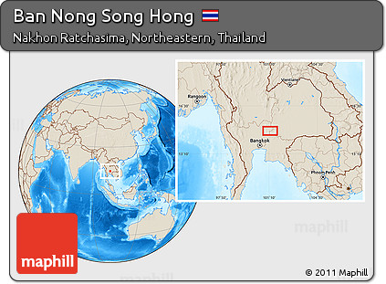 Shaded Relief Location Map of Ban Nong Song Hong