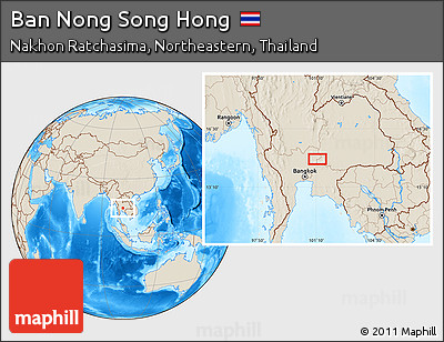 Shaded Relief Location Map of Ban Nong Song Hong
