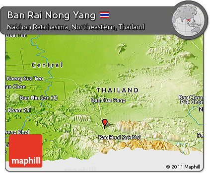 Physical Panoramic Map of Ban Rai Nong Yang