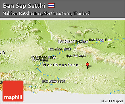 Physical Panoramic Map of Ban Sap Setthi