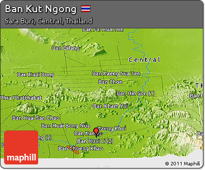Physical Panoramic Map of Ban Kut Ngong