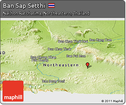 Physical Panoramic Map of Ban Sap Setthi