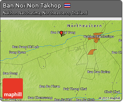 Physical 3D Map of Ban Noi Non Takhop
