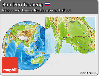 Physical Location Map of Ban Don Tabaeng