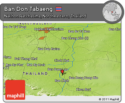 Physical Panoramic Map of Ban Don Tabaeng