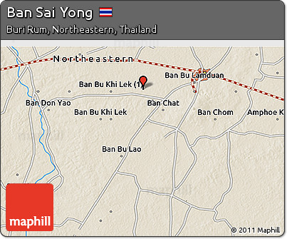 Shaded Relief 3D Map of Ban Sai Yong