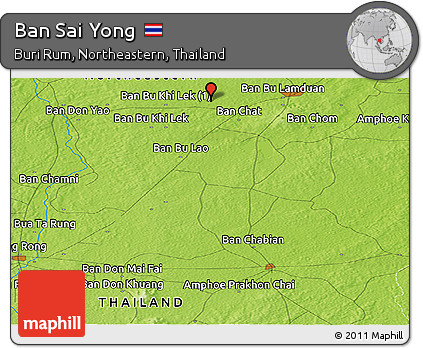 Physical Panoramic Map of Ban Sai Yong