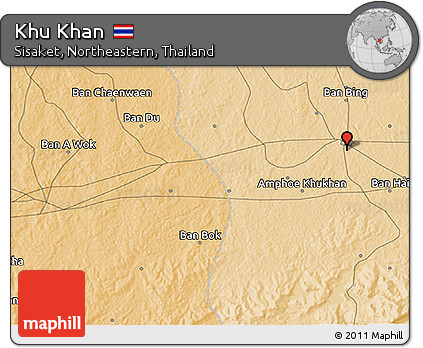 Political 3D Map of Khu Khan