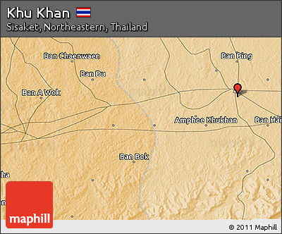 Political 3D Map of Khu Khan