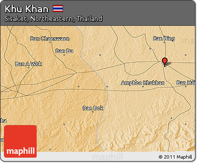 Political 3D Map of Khu Khan