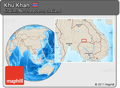 Shaded Relief Location Map of Khu Khan