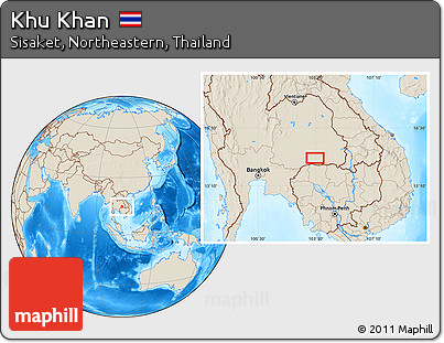 Shaded Relief Location Map of Khu Khan
