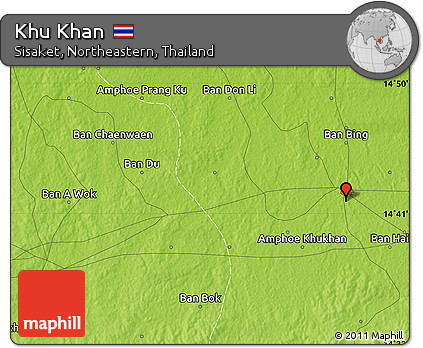 Physical Map of Khu Khan