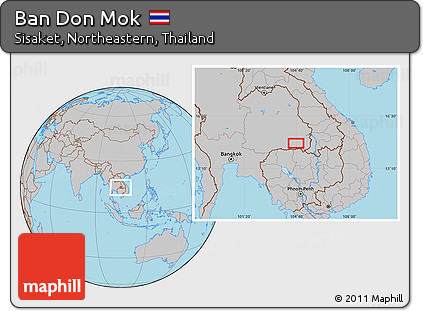 Gray Location Map of Ban Don Mok