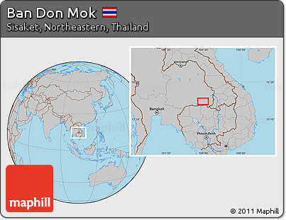 Gray Location Map of Ban Don Mok