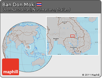 Gray Location Map of Ban Don Mok