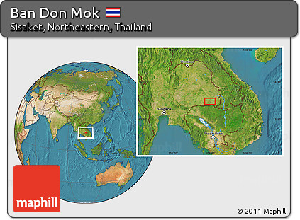Satellite Location Map of Ban Don Mok