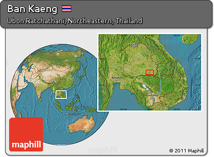 Satellite Location Map of Ban Kaeng