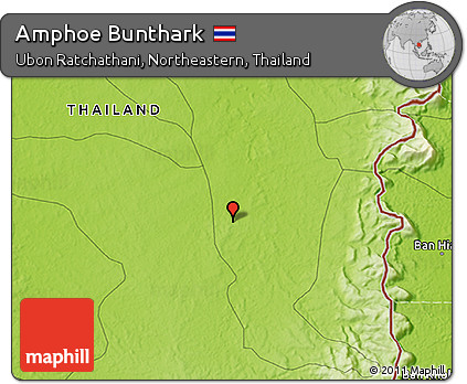 Physical 3D Map of Amphoe Bunthark
