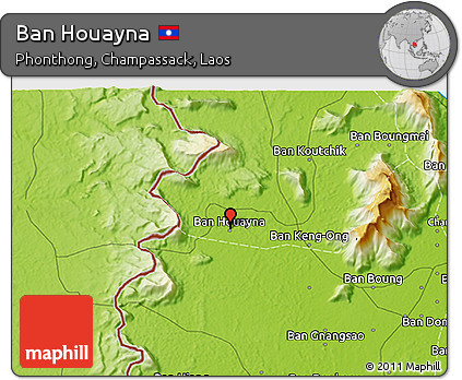 Physical 3D Map of Ban Houayna