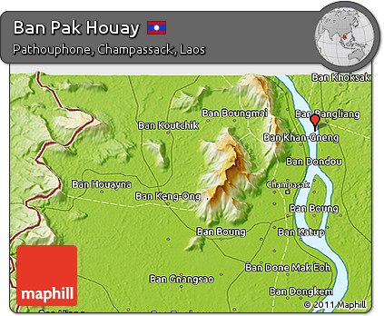 Physical 3D Map of Ban Pak Houay