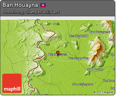 Physical 3D Map of Ban Houayna