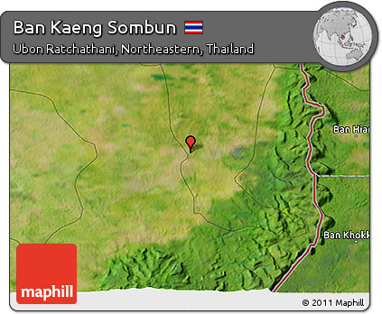 Satellite 3D Map of Ban Kaeng Sombun