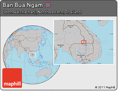 Gray Location Map of Ban Bua Ngam