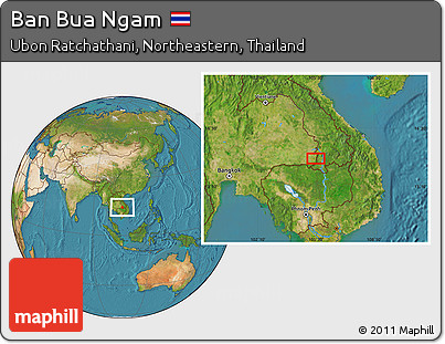 Satellite Location Map of Ban Bua Ngam