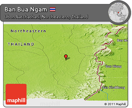 Physical Panoramic Map of Ban Bua Ngam