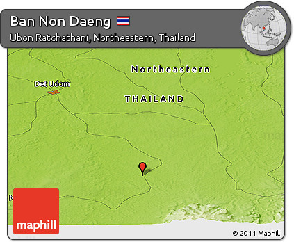 Physical Panoramic Map of Ban Non Daeng