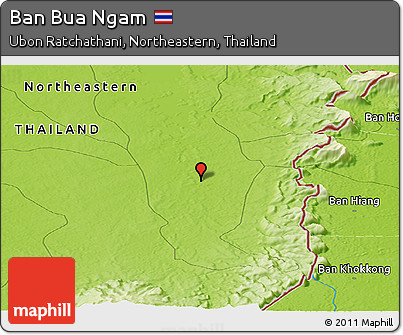 Physical Panoramic Map of Ban Bua Ngam