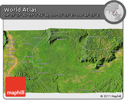 Satellite 3D Map of the Area around 14° 46' 42" N, 106° 19' 29" E