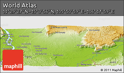 Physical Panoramic Map of the Area around 14° 46' 42" N, 106° 19' 29" E