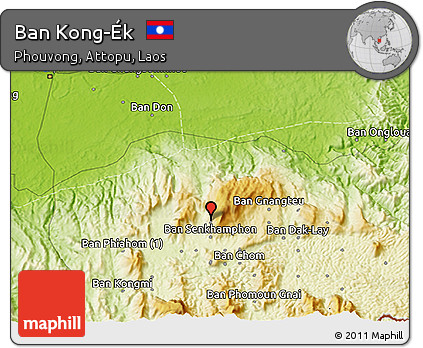 Physical 3D Map of Ban Kong-Ék