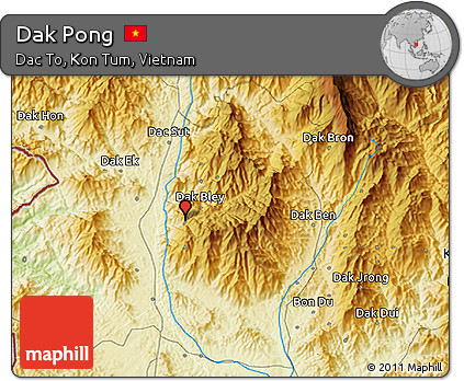 Physical 3D Map of Dak Pong