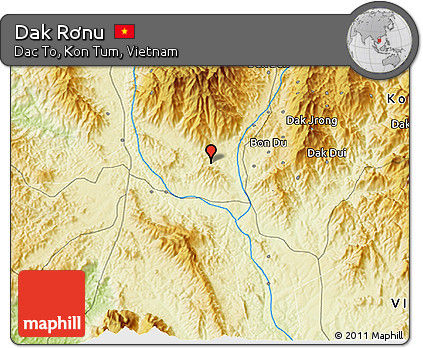 Physical 3D Map of Dak Rơnu