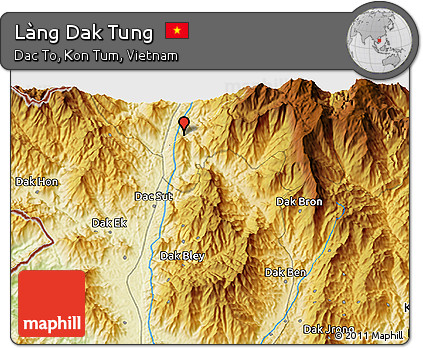 Physical 3D Map of Làng Dak Tung