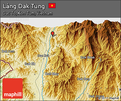 Physical 3D Map of Làng Dak Tung