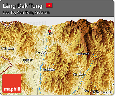 Physical 3D Map of Làng Dak Tung